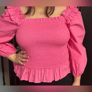 Mariso Smocked Top Rose Pink